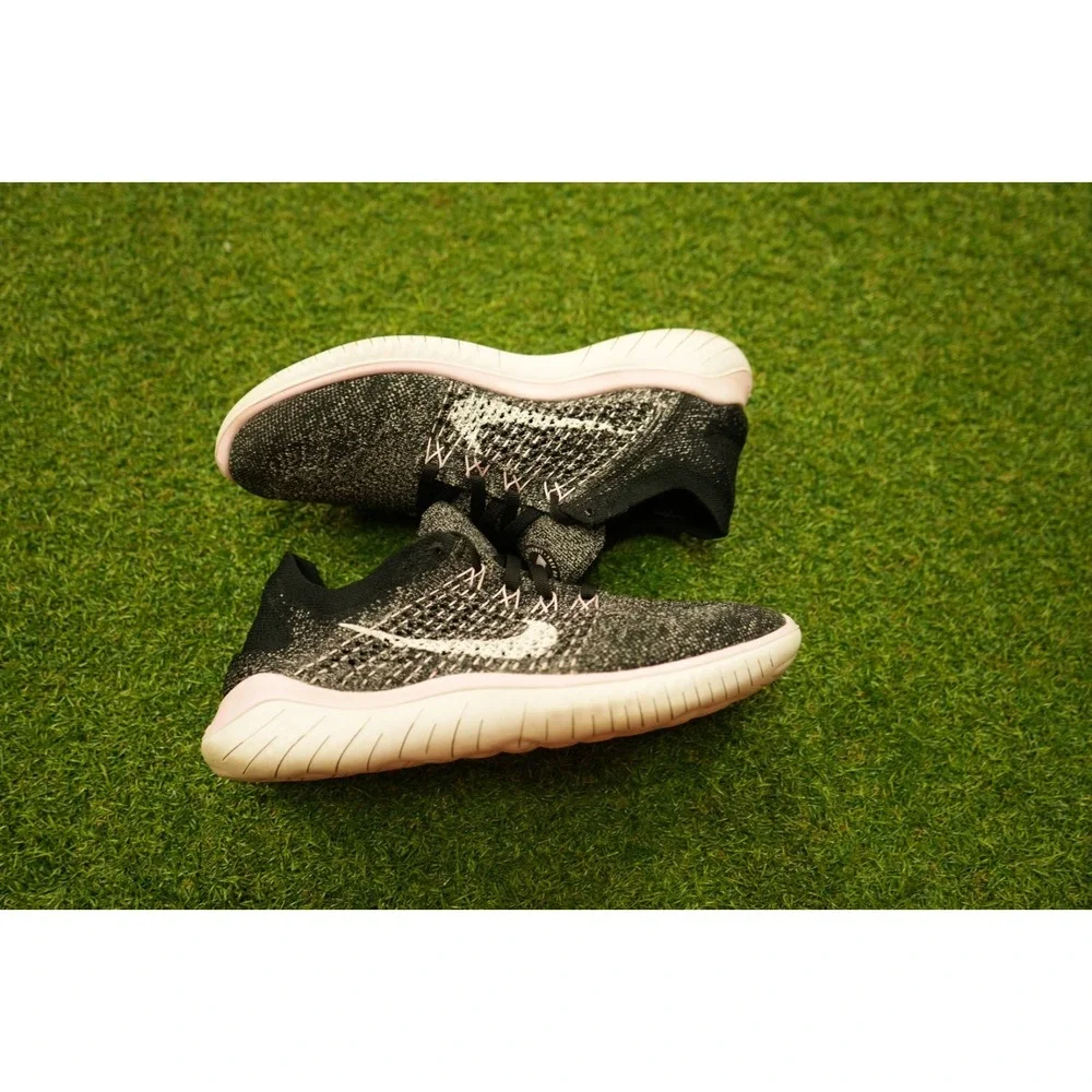 Nike Free Run Flyknit 2018 942838-101 Mens‎ 8 Running Shoes White Sneakers